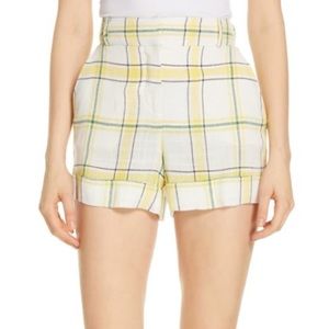 New Veronica Beard Carito Plaid High Waist Shorts